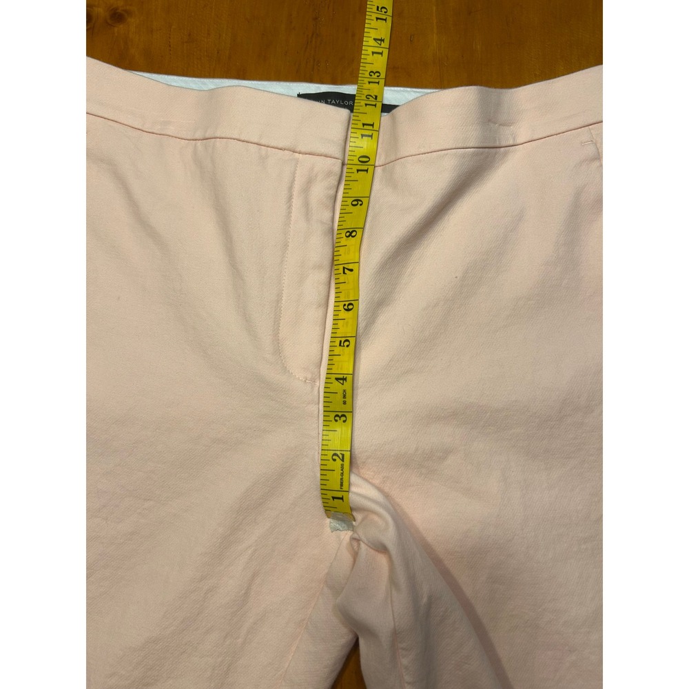 Ann Taylor Peach Pink Ankle Pants Cuffed Straight Leg Trousers Preppy Old Money - Picture 6 of 11